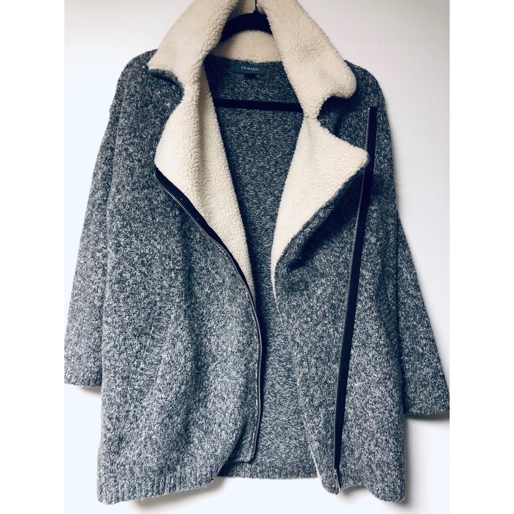 Primark Gray Fuzzy Shacket (Size small)